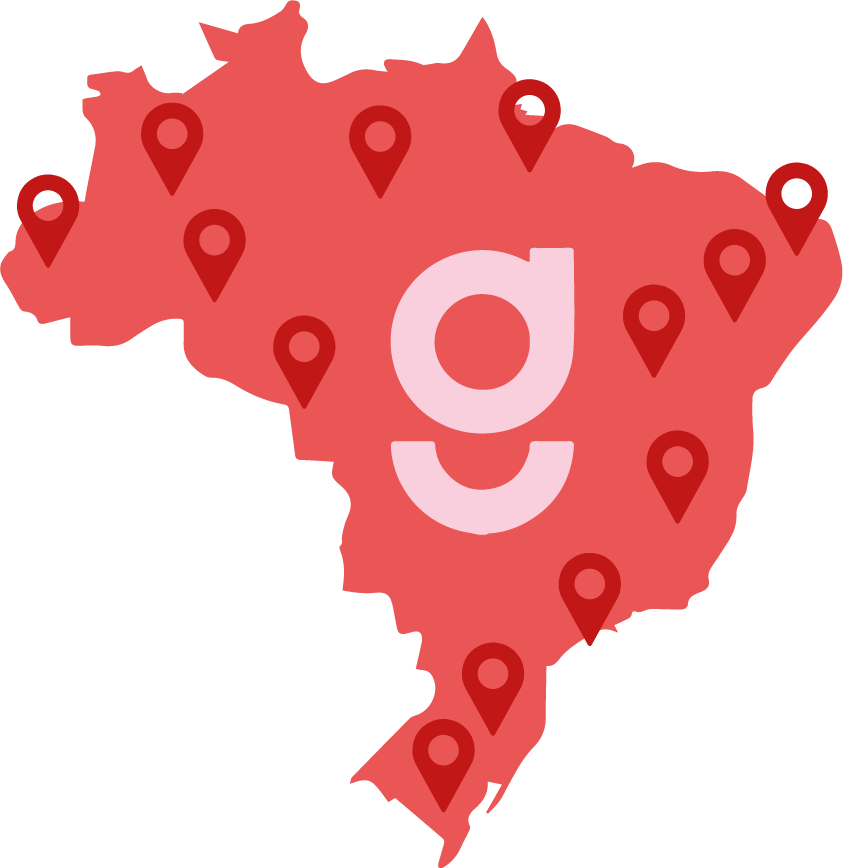 Mapa do Brasil com polos